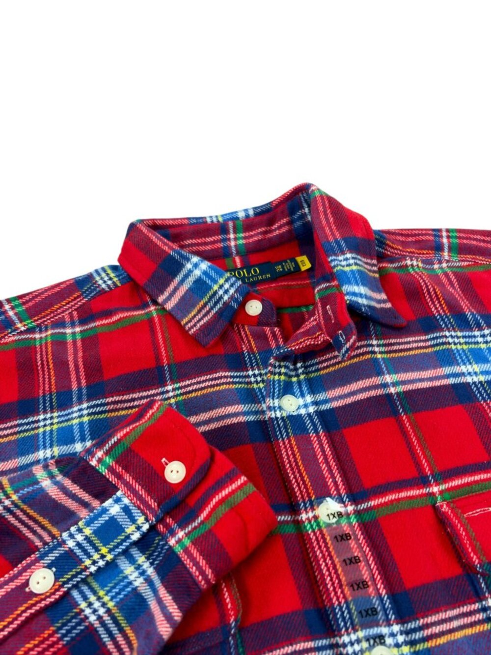 Polo Ralph Lauren Flannel Workshirt BIG & TALL Mens Size 1XB Red/Blue Plaid NEW